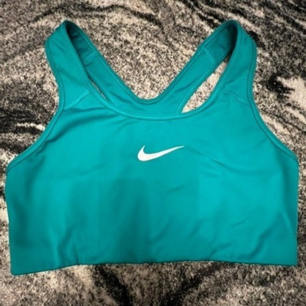 Nike Sports Bra Women Large Teal Racerback Dri-FIT 842398-399